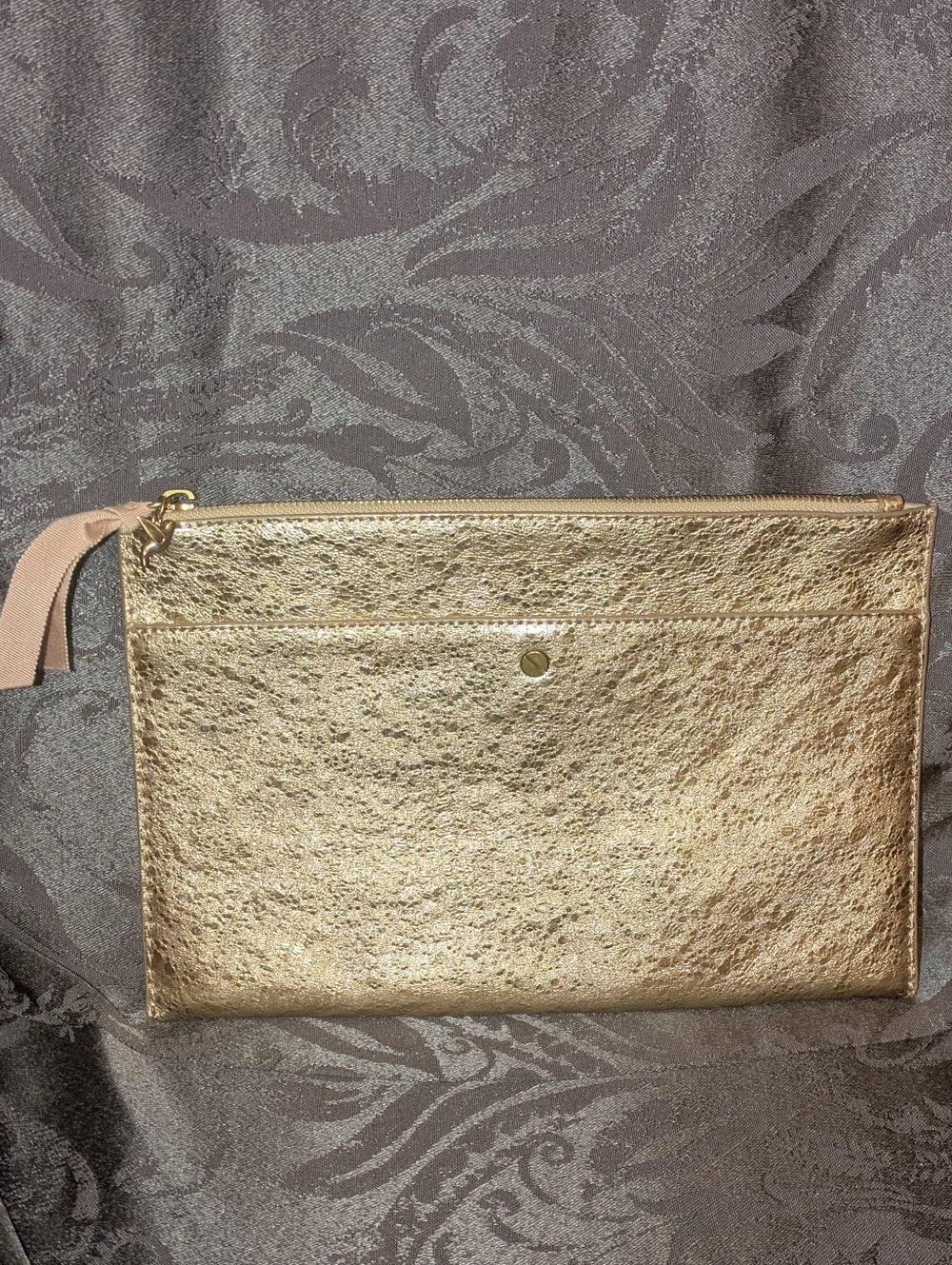JCrew Gold Metallic Wristlet Clutch - Picture 2 of 7